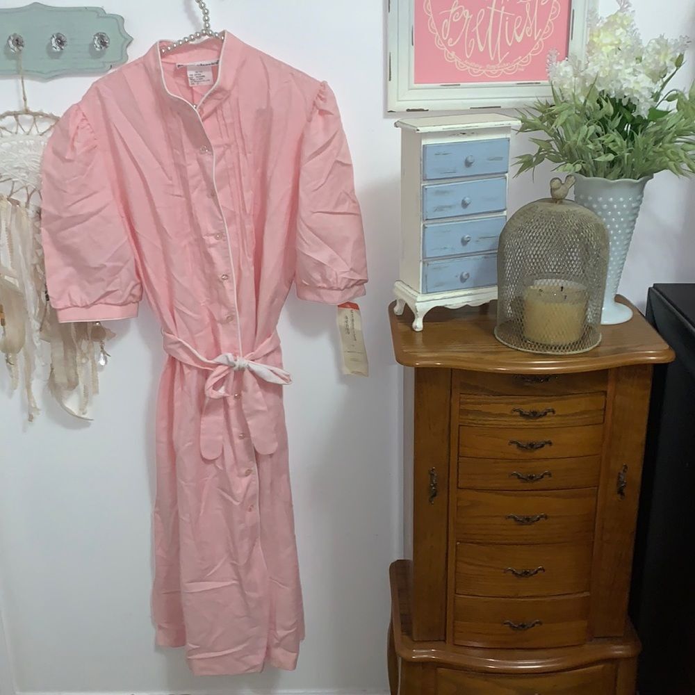 Classic Pink Belted Shirt Dress